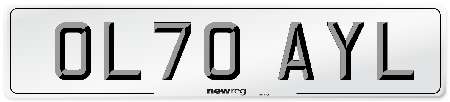 OL70 AYL Number Plate from New Reg